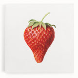 Black and white stretched canvas featuring assorted fruits, ideal for kitchen wall art.