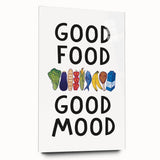 Large abstract wall art on acrylic glass, featuring vibrant, multicolored brush strokes.