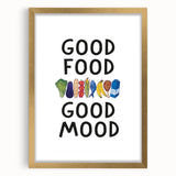 Extra large abstract art print with textured design in gold and white, framed with mat, ideal for living room decor.