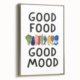 Framed canvas featuring a vintage poster-style landscape painting in muted gold and black tones, suitable for bedroom decor.