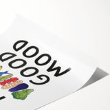 Extra large wall art featuring line art flowers in black on white, rolled print, suitable for large living room.