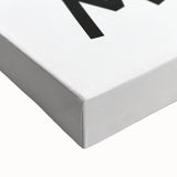 Large black and white landscape painting on stretched canvas, featuring a serene mountain scene, ideal for bedroom wall art.