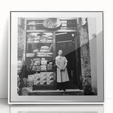 Acrylic print of a modern art wall decor featuring stylized food and people in art deco style, suited for nursery wall art.