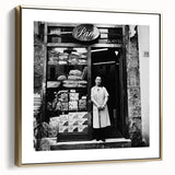 Framed canvas wall art featuring a vintage poster of a landscape with silver and gold hues, ideal for bedroom decor.