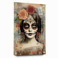 Elegant Sugar Skull Woman – Día de los Muertos Wall Art