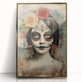 Elegant Sugar Skull Woman – Día de los Muertos Wall Art