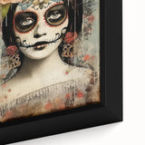 Elegant Sugar Skull Woman – Día de los Muertos Wall Art