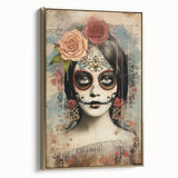 Elegant Sugar Skull Woman – Día de los Muertos Wall Art