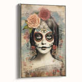 Elegant Sugar Skull Woman – Día de los Muertos Wall Art