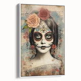 Elegant Sugar Skull Woman – Día de los Muertos Wall Art