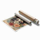 Elegant Sugar Skull Woman – Día de los Muertos Wall Art