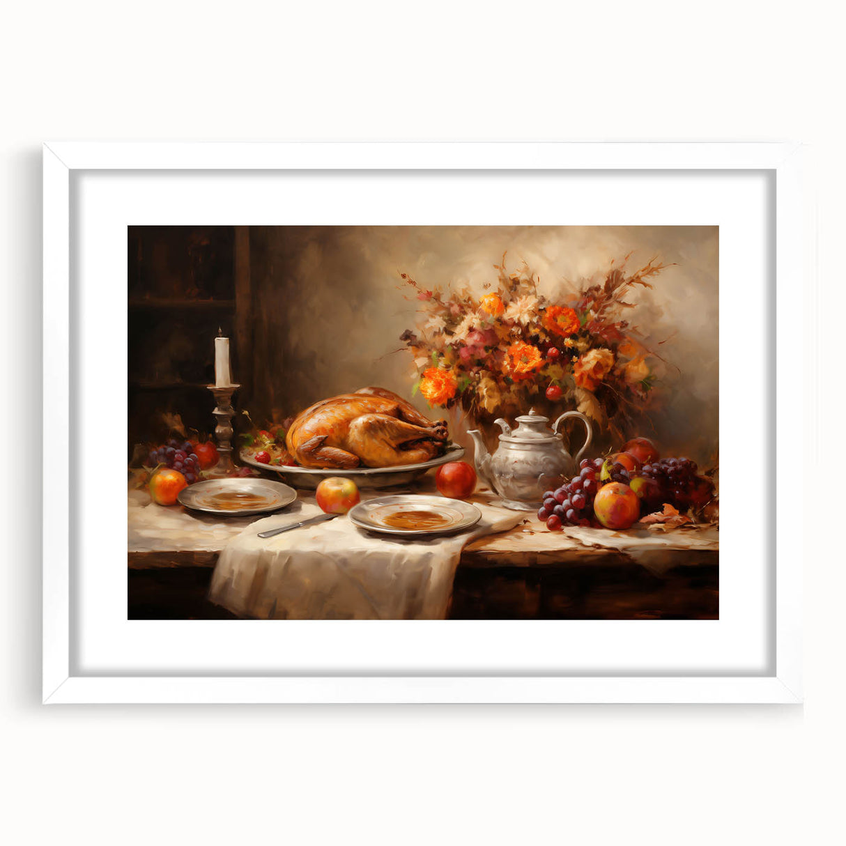 Elegant Thanksgiving Wall Art - Festive Harvest Canvas Decor
