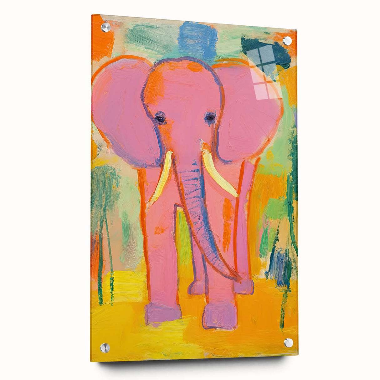 Kids Room Wall Art - Pink Elephant Nursery Wall Art Print
