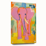 Kids Room Wall Art - Pink Elephant Nursery Wall Art Print