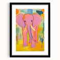 Kids Room Wall Art - Pink Elephant Nursery Wall Art Print