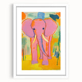 Kids Room Wall Art - Pink Elephant Nursery Wall Art Print