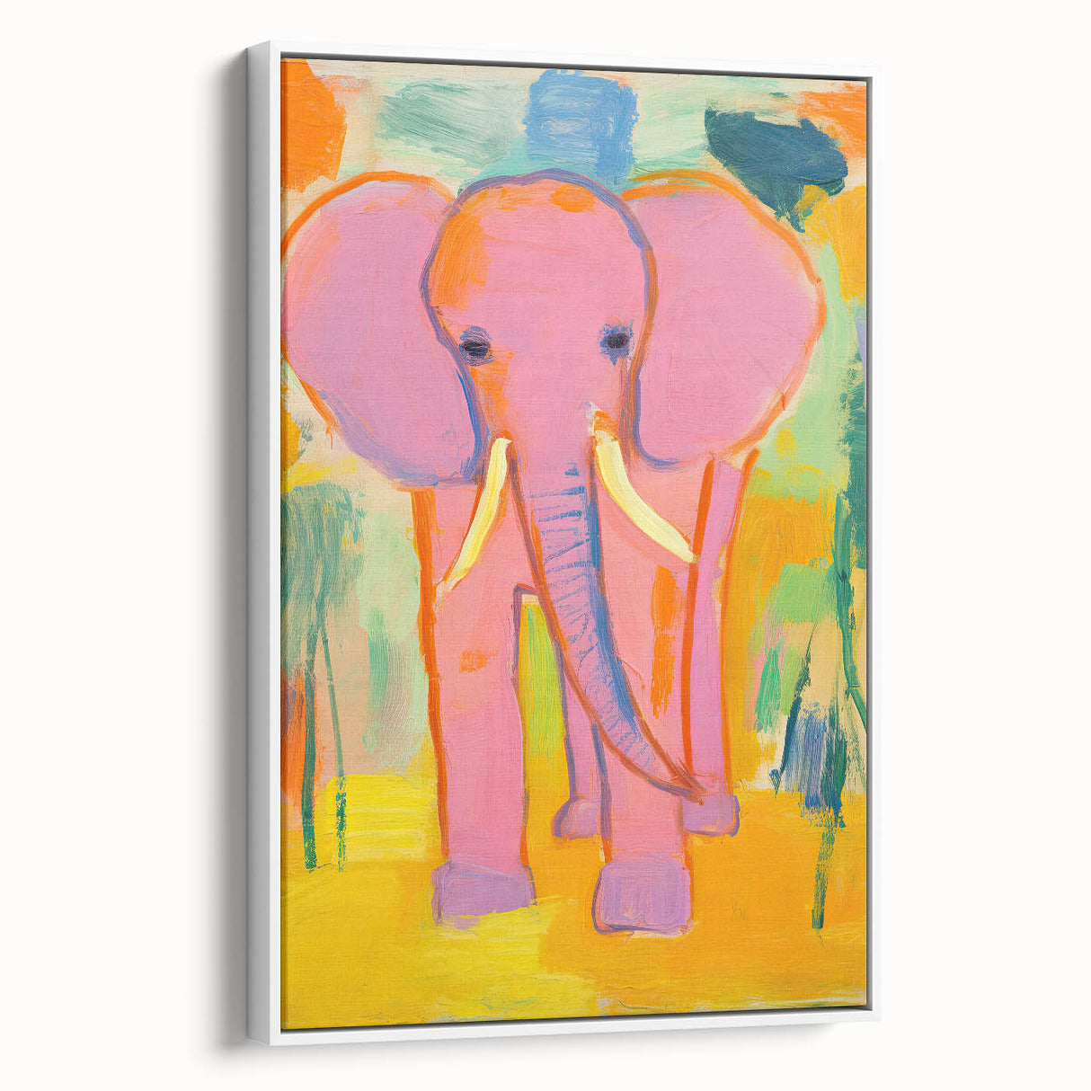 Kids Room Wall Art - Pink Elephant Nursery Wall Art Print