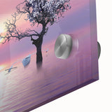 Close-up of a vibrant landscape acrylic glass artwork showcasing vivid colors and intricate details, perfect for modern home decor and art enthusiasts.