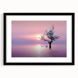 Elegant black landscape frame with a white mat, showcasing a vibrant artwork, perfect for home decor or gallery display, enhancing modern interiors.