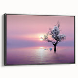 Framed landscape canvas featuring a stunning black border, showcasing vibrant abstract art with bold colors. Perfect for modern home decor, enhancing any living space.