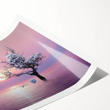 Rolled landscape print showcasing a vibrant African-inspired design with rich colors and intricate patterns, packaged securely in a durable cardboard tube for safe transport.