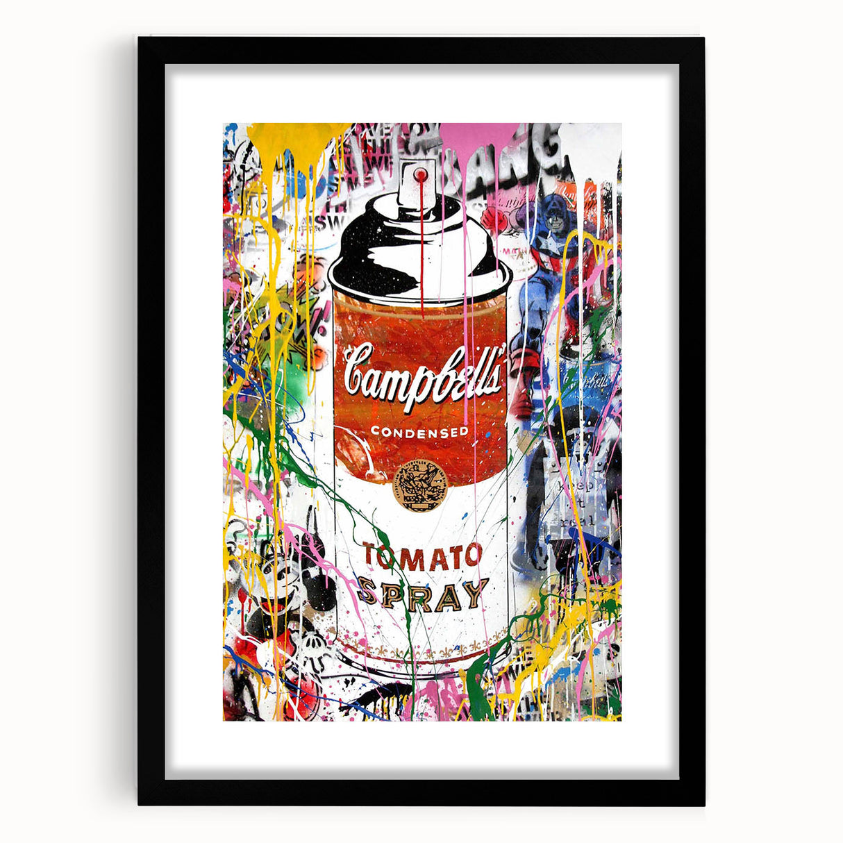 Vibrant Pop Art Wall Art - Graffiti Soup Can Canvas Print