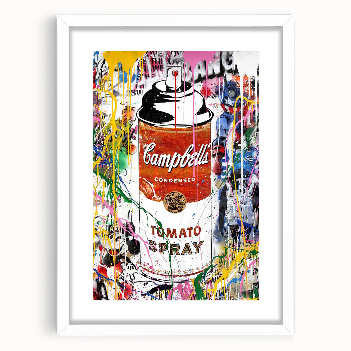 Vibrant Pop Art Wall Art - Graffiti Soup Can Canvas Print