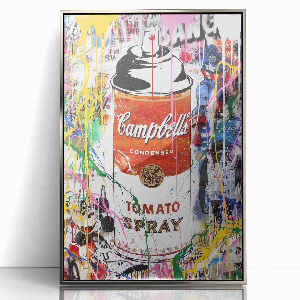Vibrant Pop Art Wall Art - Graffiti Soup Can Canvas Print