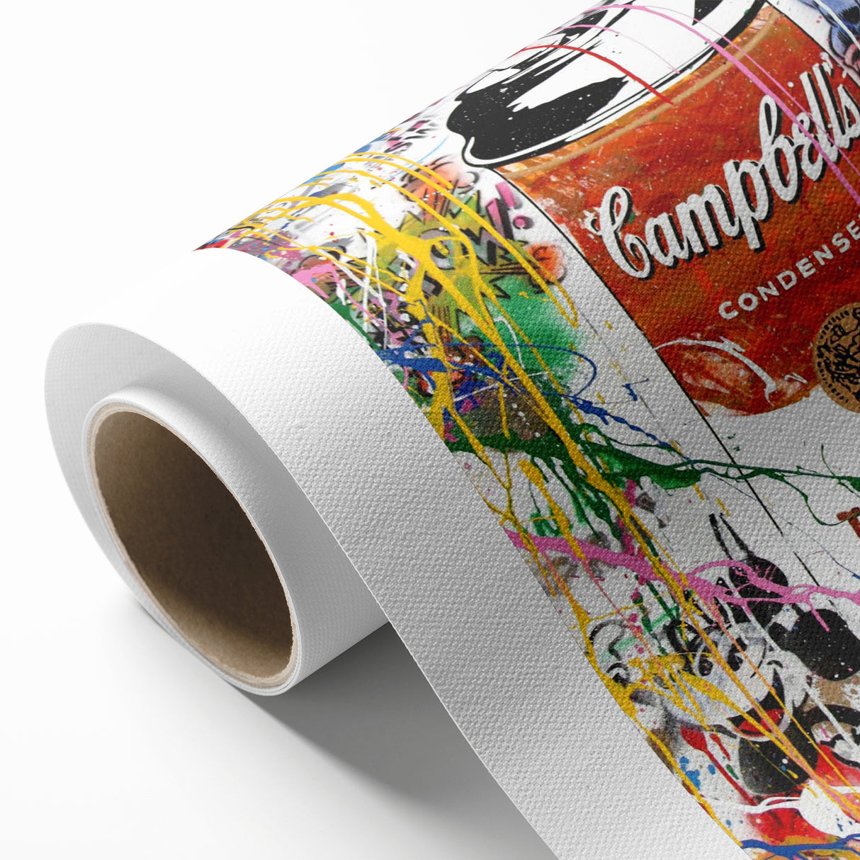 Vibrant Pop Art Wall Art - Graffiti Soup Can Canvas Print