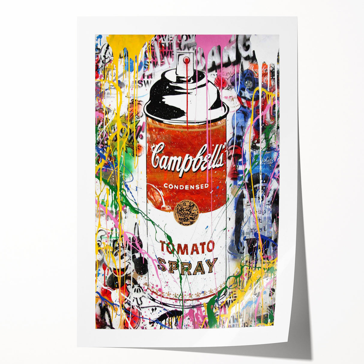 Vibrant Pop Art Wall Art - Graffiti Soup Can Canvas Print