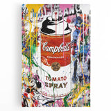 Vibrant Pop Art Wall Art - Graffiti Soup Can Canvas Print