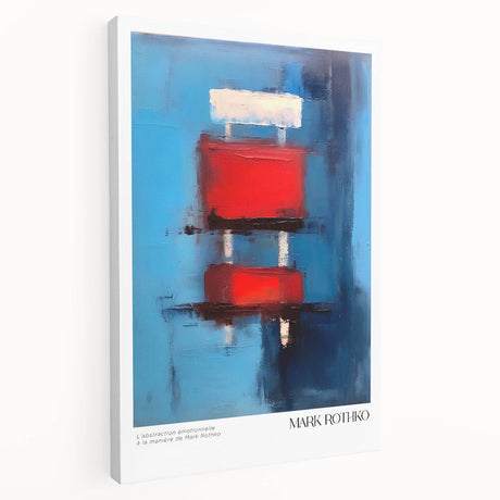 Large abstract Rothko-style art in shades of red and orange on stretched canvas, suitable for kitchen wall art.