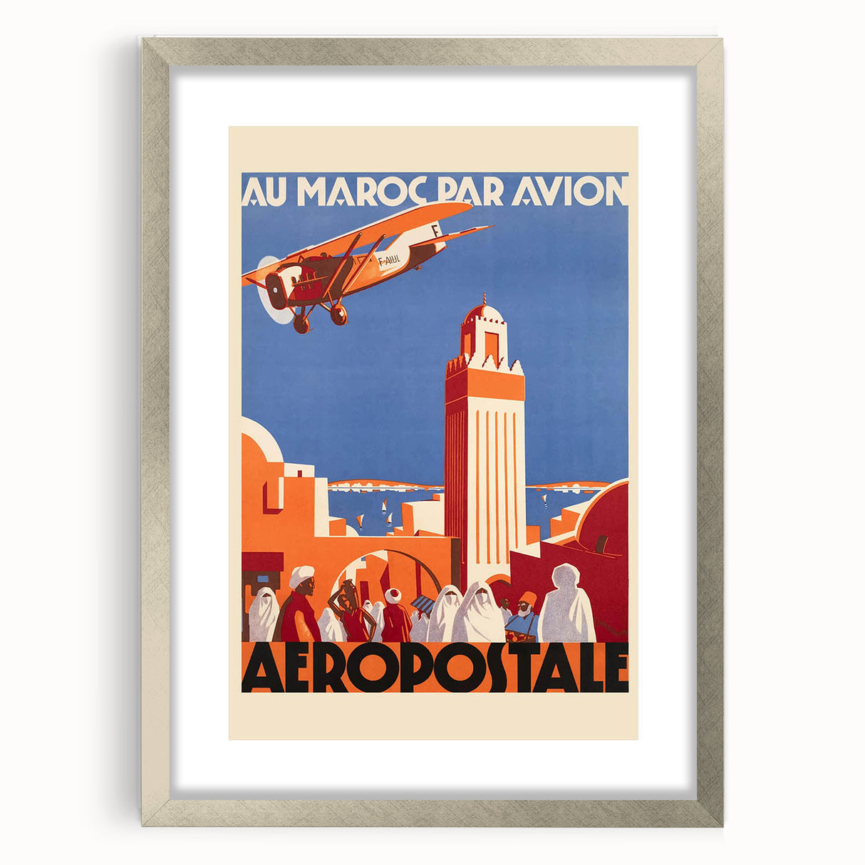 Retro Morocco Aviation Poster - Vintage Travel Art Print