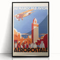 Retro Morocco Aviation Poster - Vintage Travel Art Print