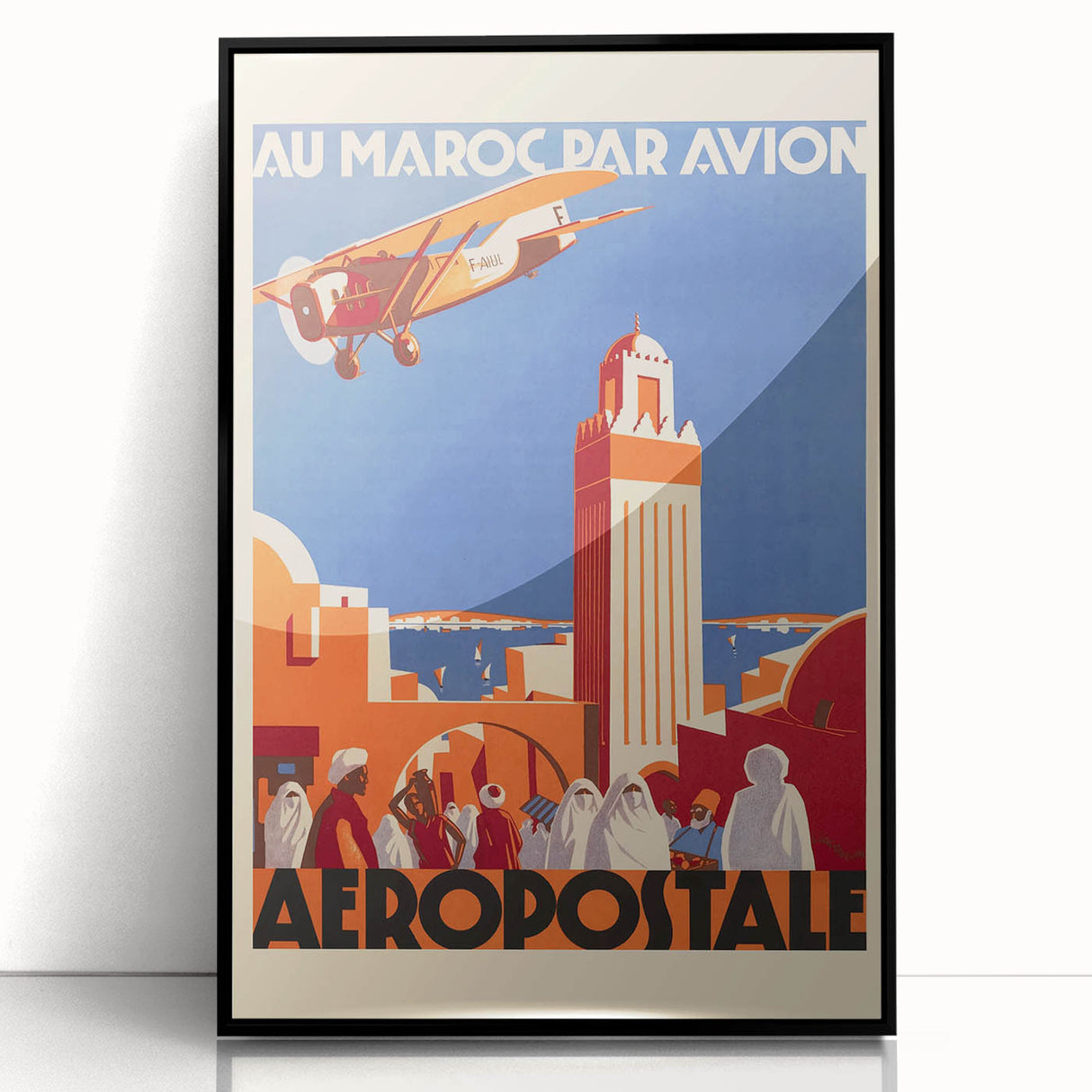 Retro Morocco Aviation Poster - Vintage Travel Art Print