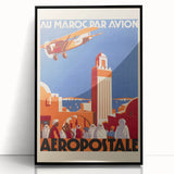Retro Morocco Aviation Poster - Vintage Travel Art Print