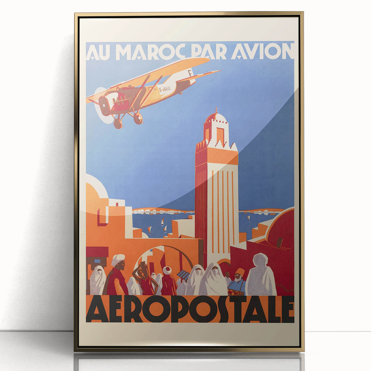 Retro Morocco Aviation Poster - Vintage Travel Art Print