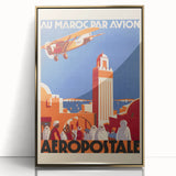 Retro Morocco Aviation Poster - Vintage Travel Art Print