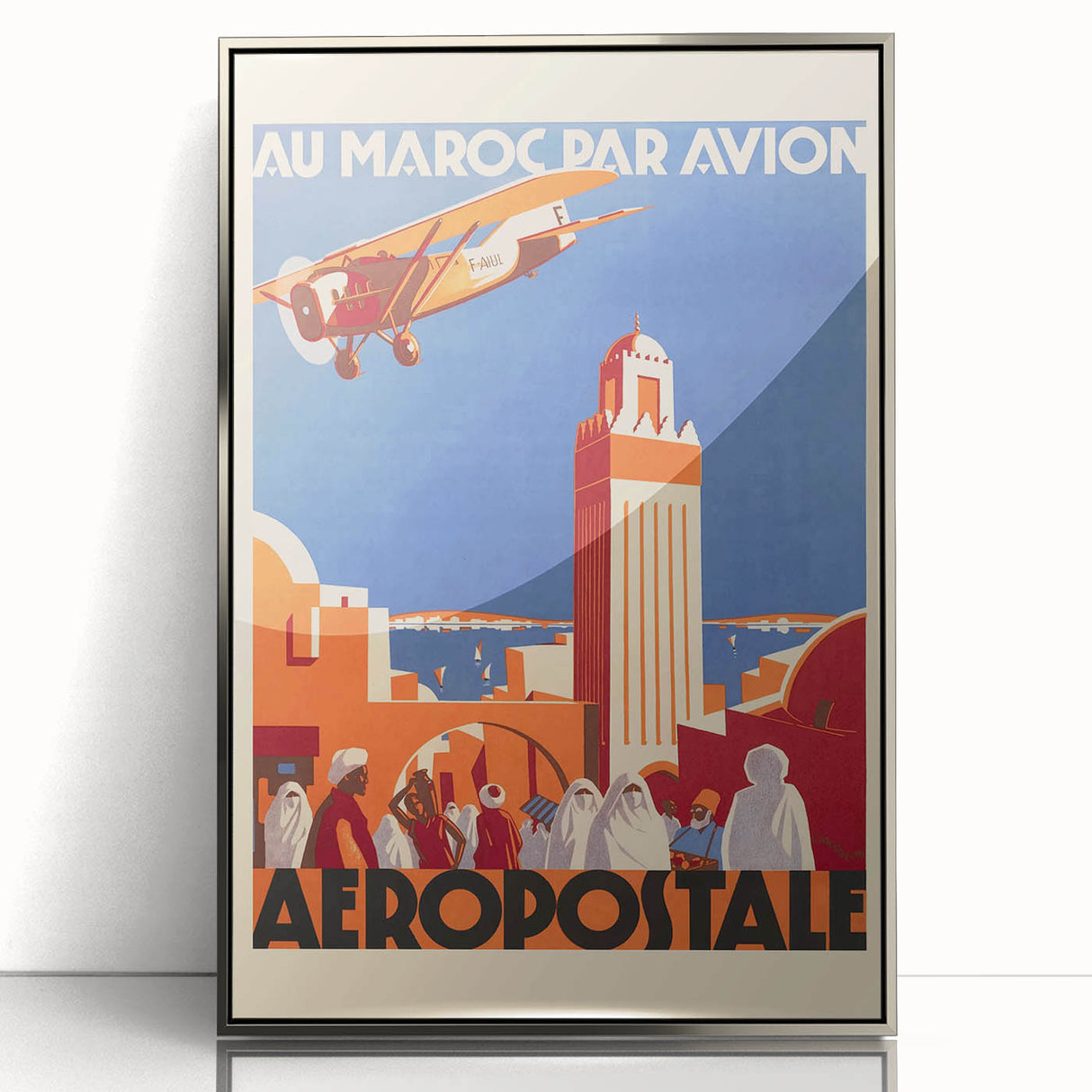 Retro Morocco Aviation Poster - Vintage Travel Art Print