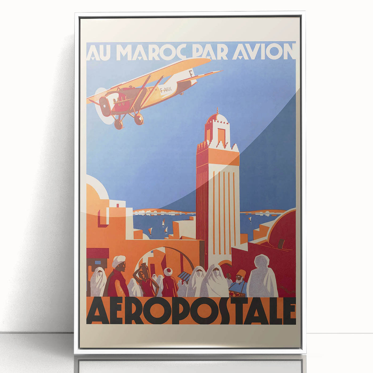 Retro Morocco Aviation Poster - Vintage Travel Art Print
