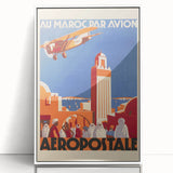 Retro Morocco Aviation Poster - Vintage Travel Art Print