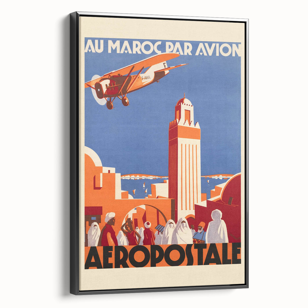 Retro Morocco Aviation Poster - Vintage Travel Art Print