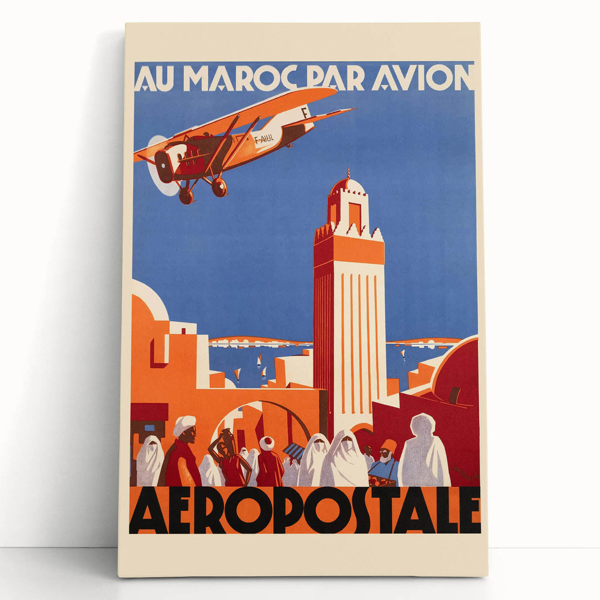 Retro Morocco Aviation Poster - Vintage Travel Art Print