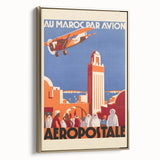 Retro Morocco Aviation Poster - Vintage Travel Art Print