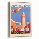 Retro Morocco Aviation Poster - Vintage Travel Art Print