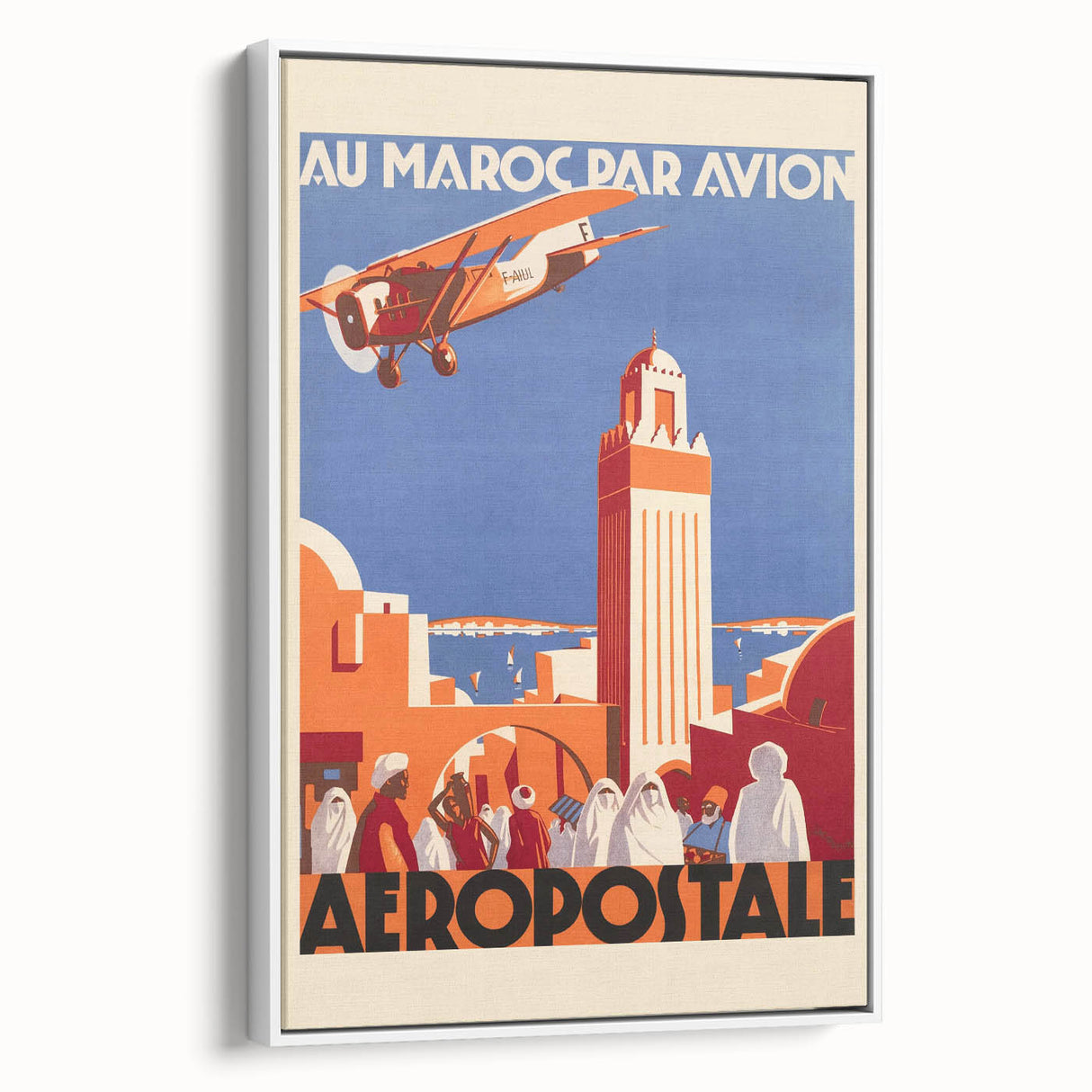 Retro Morocco Aviation Poster - Vintage Travel Art Print