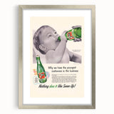 Retro 7-Up Baby Ad – Vintage Print for Nostalgic Wall Art