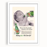 Retro 7-Up Baby Ad – Vintage Print for Nostalgic Wall Art