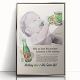 Retro 7-Up Baby Ad – Vintage Print for Nostalgic Wall Art