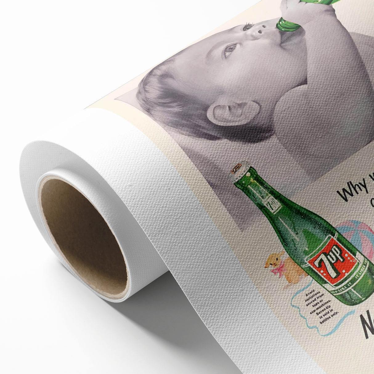 Retro 7-Up Baby Ad – Vintage Print for Nostalgic Wall Art